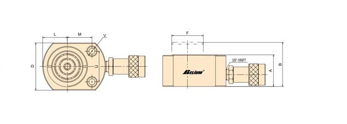Design of BMSL SERIES SINGLE ACTING, LOW HEIGHT CYLINDER