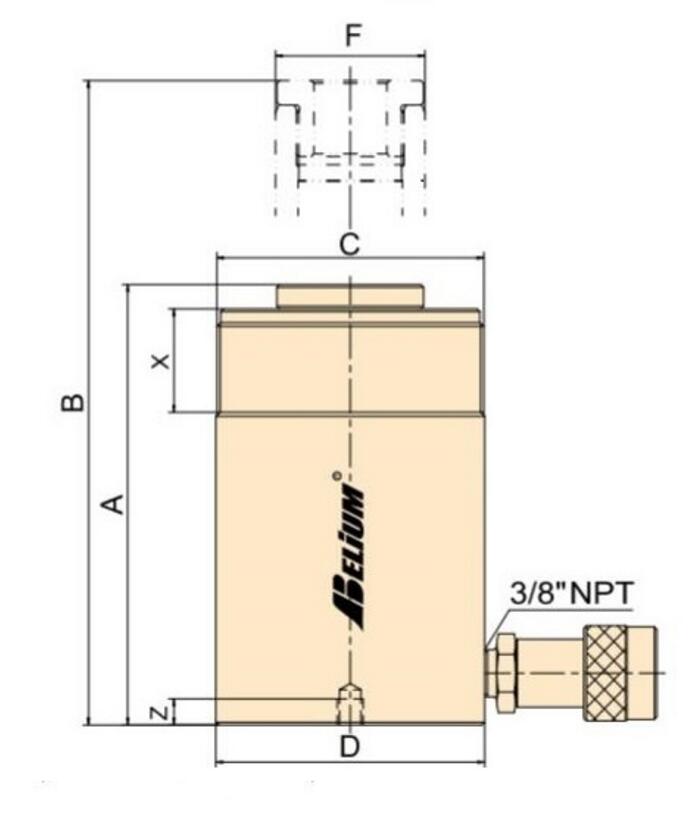 Design of BMSH SERIES SINGLE ACTING, HOLLOW PISTON CYLINDER